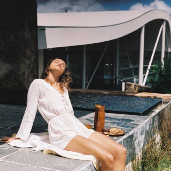 FAITHFULL THE BRAND Positana Playsuit in Romero Stripe Print - Picture 3 of 12